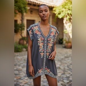 Johnny Was Heavily Embroidered Heidi Tunic Dress Size S